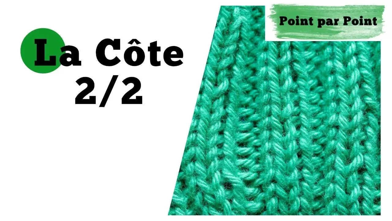 Point par point - Côte 2/ 2 (tricot à plat et en rond)